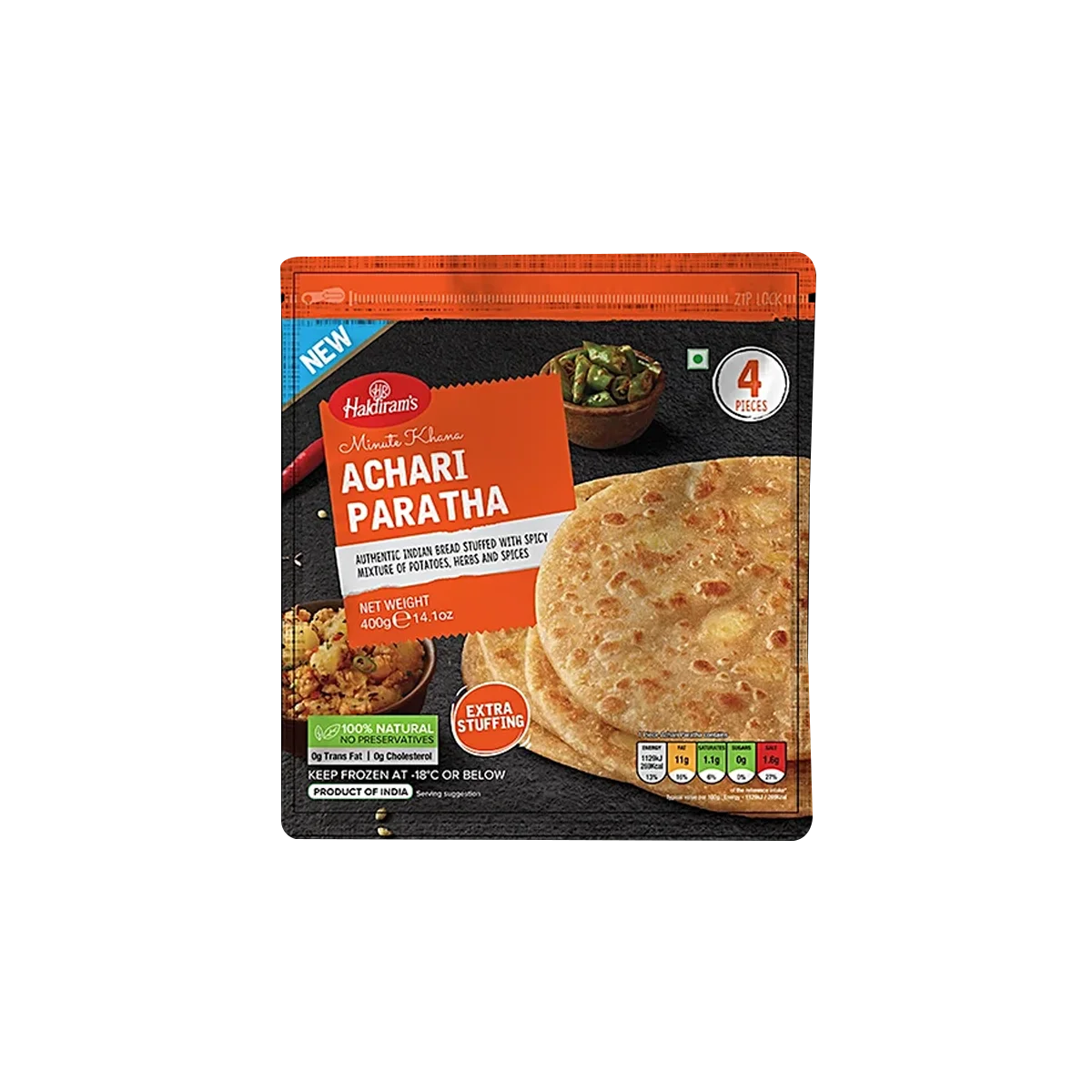 Haldiram's - Aloo Achari Paratha 4Pcs | 400g
