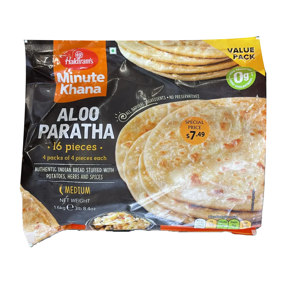 Haldiram's - Aloo Paratha 16Pcs | 1.6kg