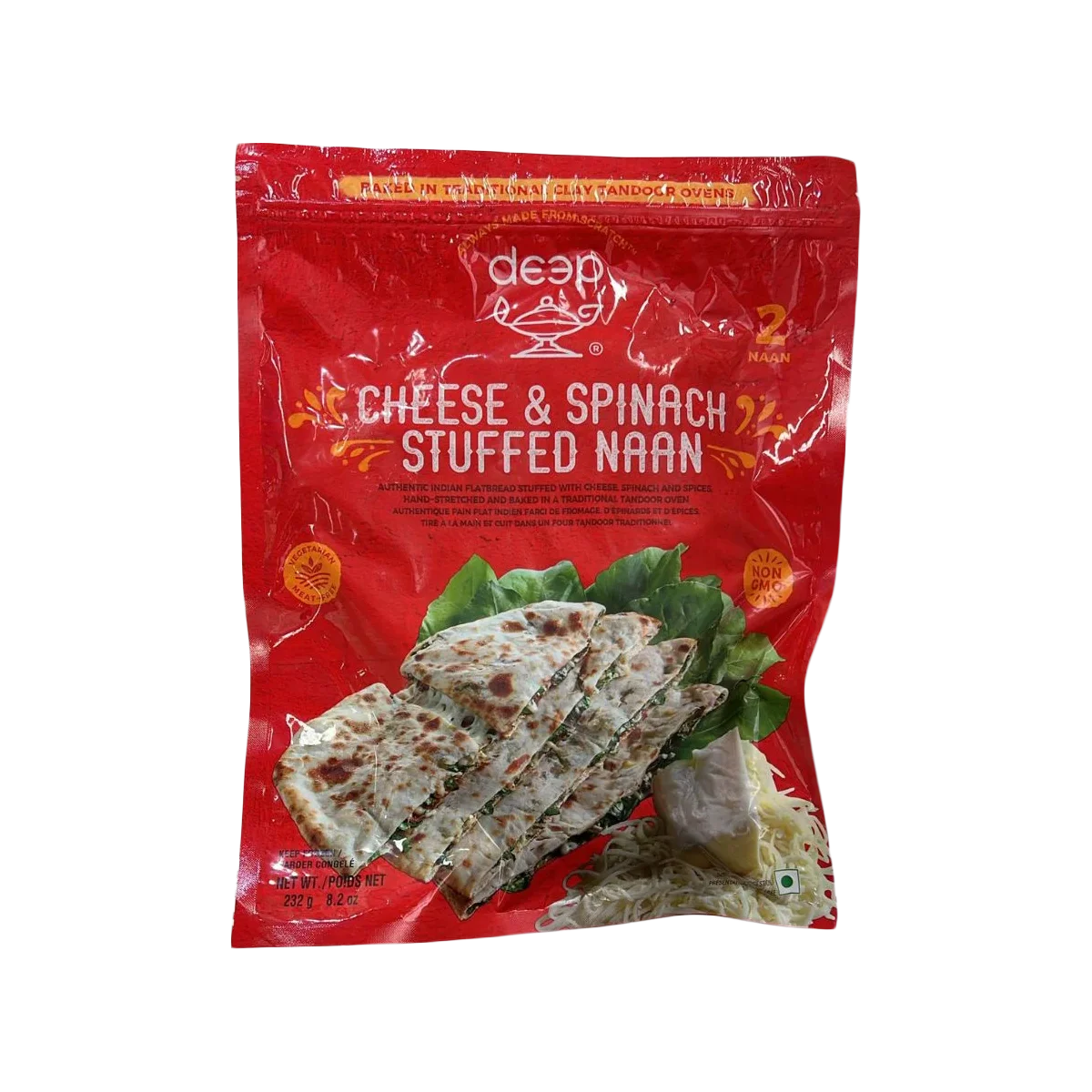 Deep - Cheese & Spinach Stuffed Naan | 2 Pcs