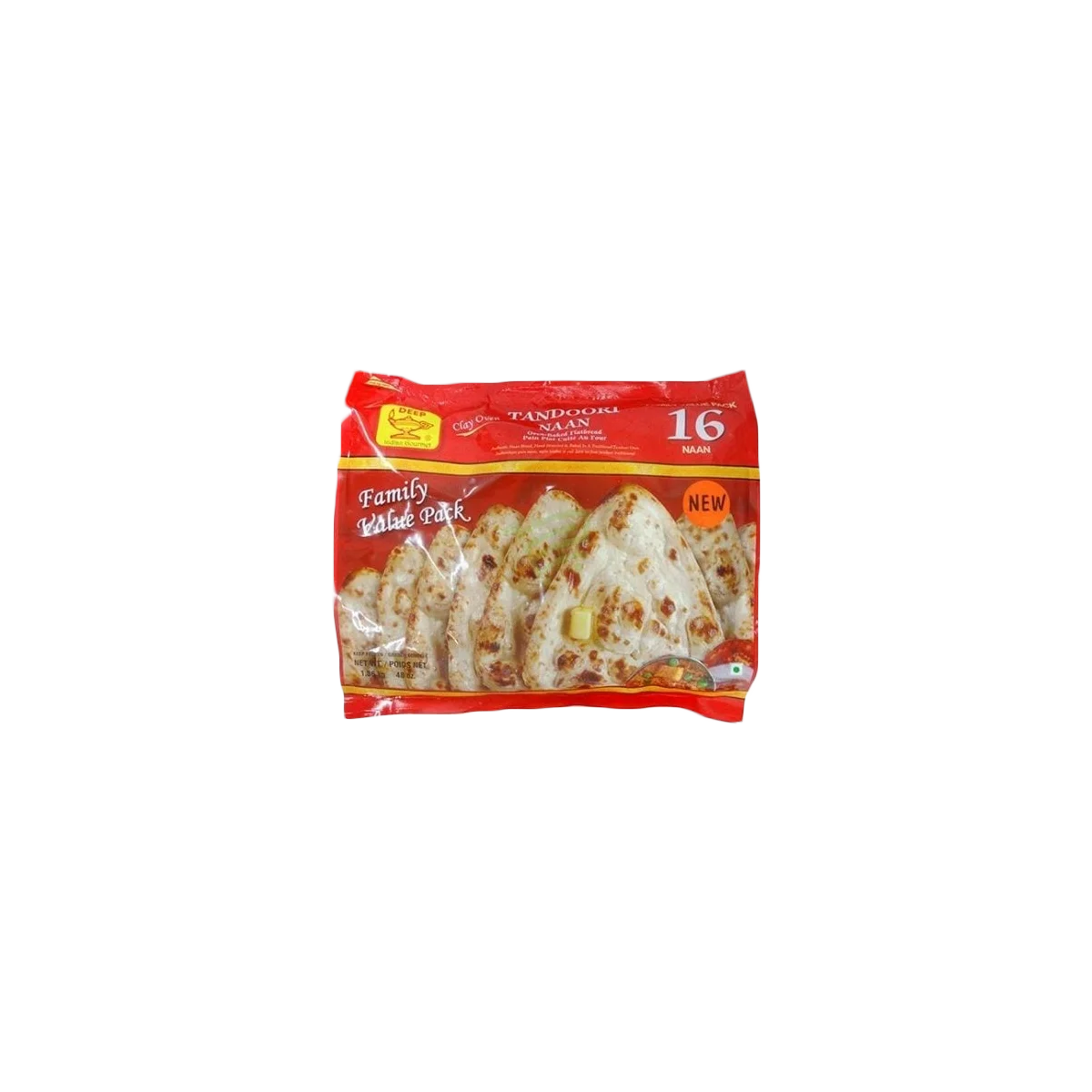 Deep - Tandoori Plain Naan (Family Pack) | 16 Pcs