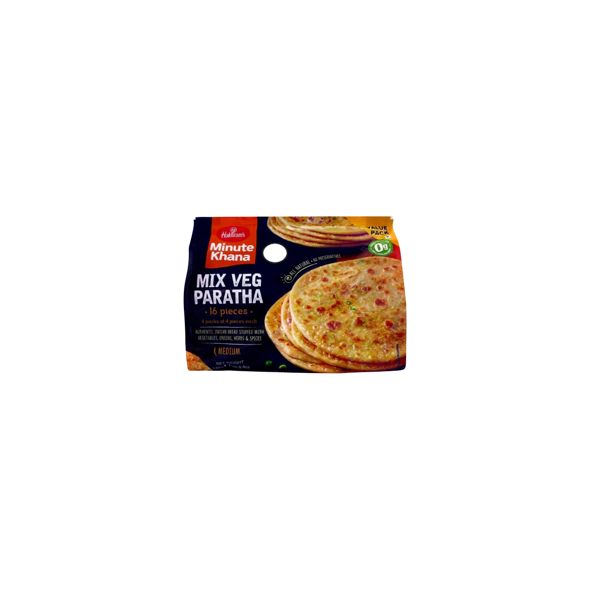 Haldiram's - Mix Veg Paratha 16Pcs | 1.6kg