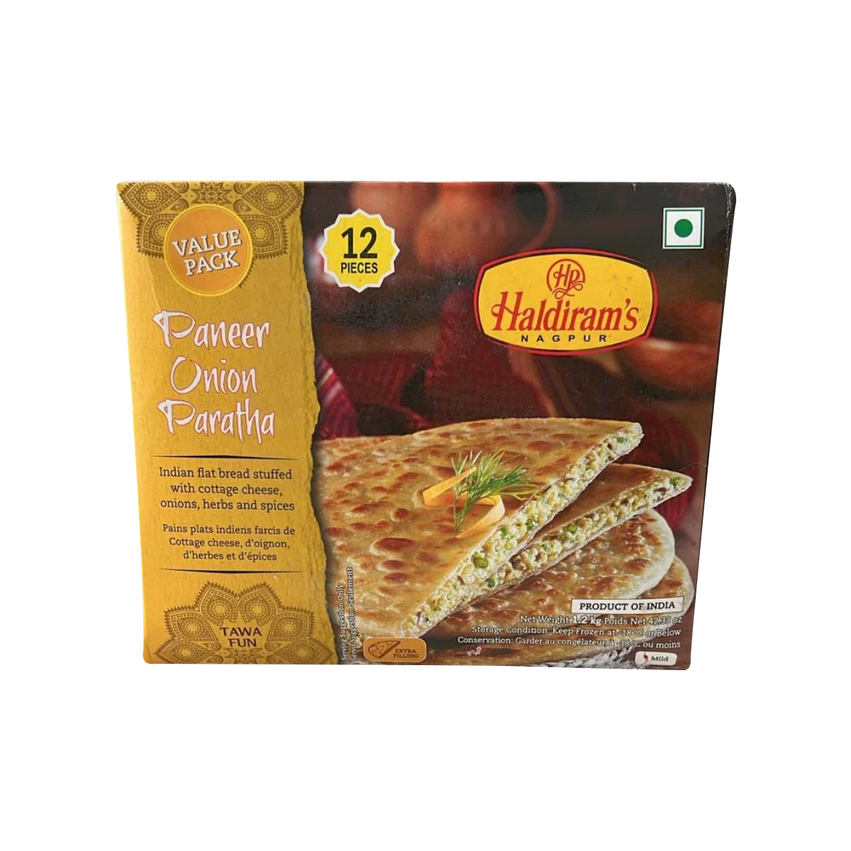 Haldiram's - Paneer Onion Paratha 12Pcs | 1.2kg