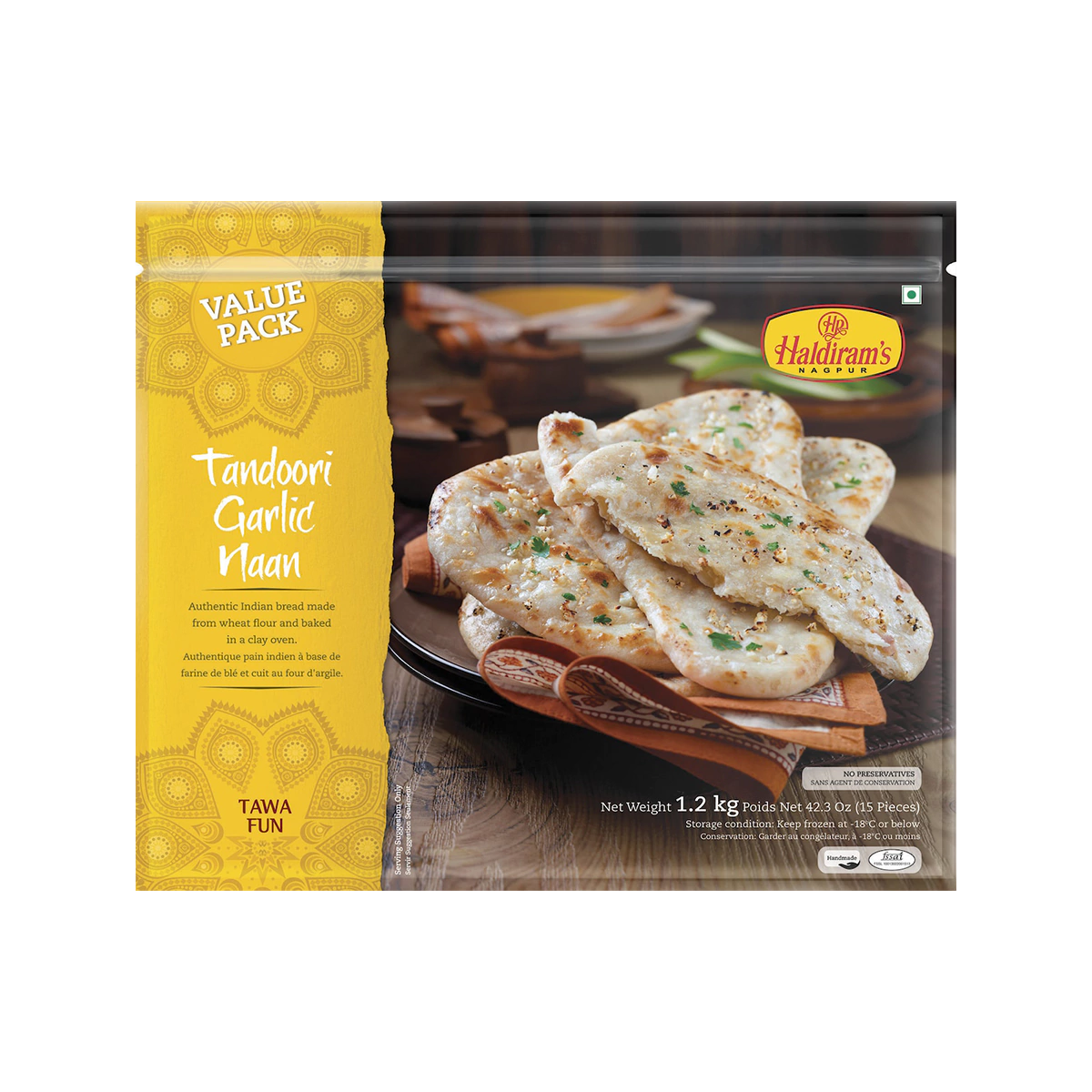 Haldiram's - Tandoori Garlic Naan 15pcs | 1.2kg