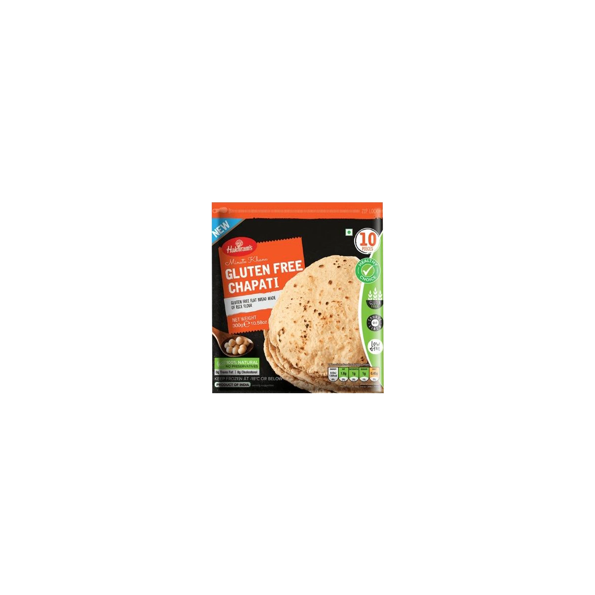 Haldiram's - Gluten Free Chapati Frozen (10pcs) | 300g