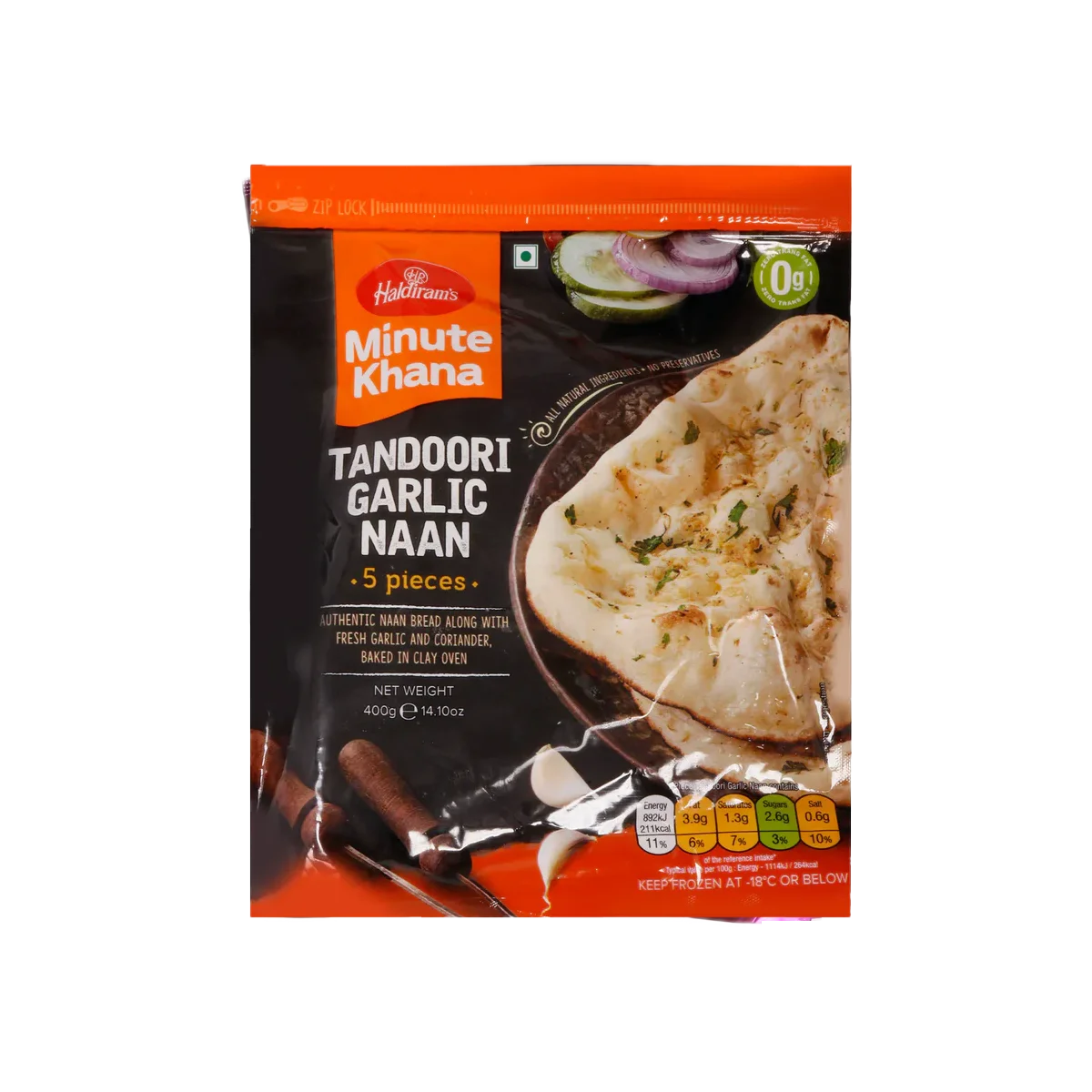 Haldiram's - Tandoori Garlic Naan 5pcs | 400g